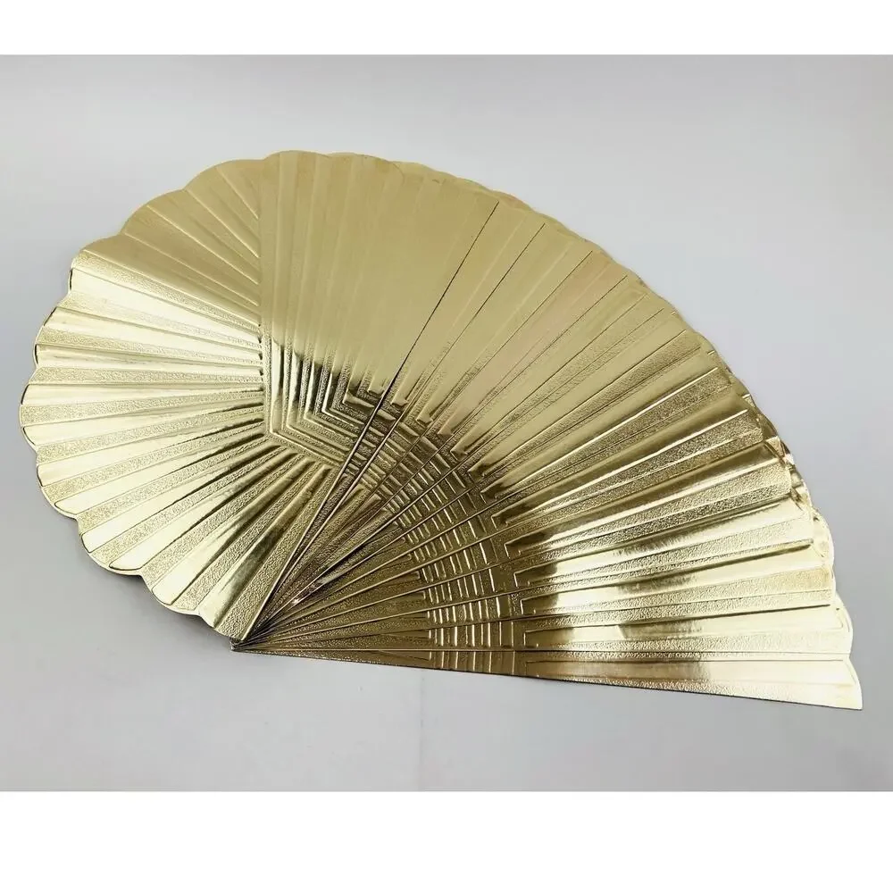 13 Vintage 80’s Art Deco Gold Dinner Placemats Retro Fan Shell Regency Party NYE